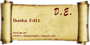 Duska Edit névjegykártya